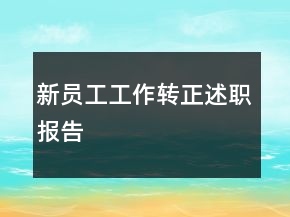新员工工作转正述职报告
