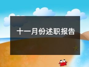 十一月份述职报告