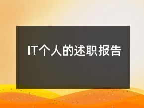 IT个人的述职报告
