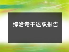 综治专干述职报告