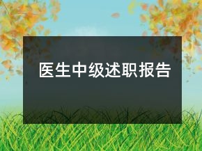 医生中级述职报告