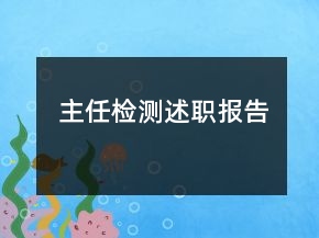 主任检测述职报告