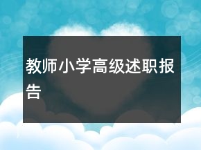 教师小学高级述职报告