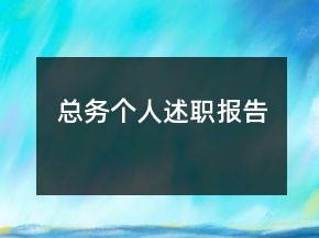 总务个人述职报告
