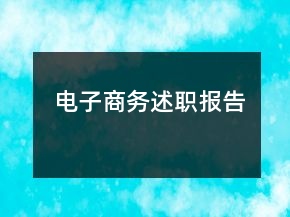 电子商务述职报告