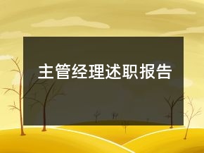 主管经理述职报告