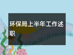 环保局上半年工作述职
