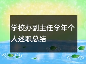 学校办副主任学年个人述职总结