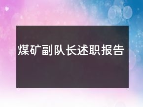 煤矿副队长述职报告