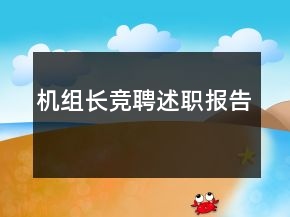 机组长竞聘述职报告