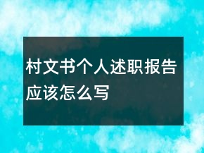 村文书个人述职报告应该怎么写