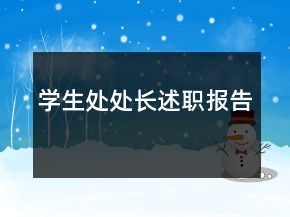 学生处处长述职报告