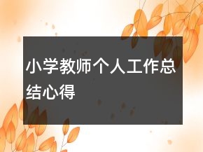 小学教师个人工作总结心得