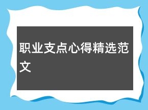 职业支点心得精选范文