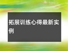 拓展训练心得最新实例