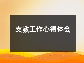 支教工作心得体会
