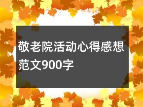 敬老院活动心得感想范文900字