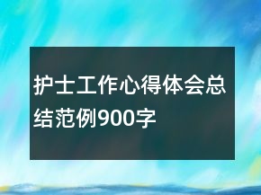 护士工作心得体会总结范例900字