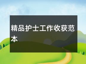 精品护士工作收获范本