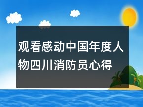 观看感动中国年度人物四川消防员心得体会范文精选
