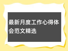 最新月度工作心得体会范文精选