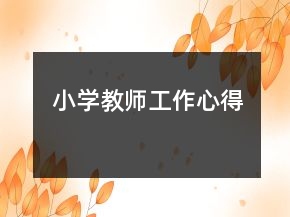 小学教师工作心得