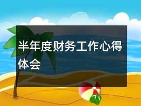 半年度财务工作心得体会