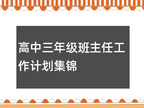 高中三年级班主任工作计划集锦