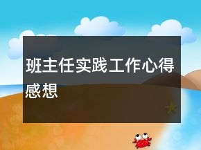 班主任实践工作心得感想
