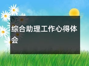 综合助理工作心得体会
