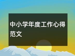 中小学年度工作心得范文