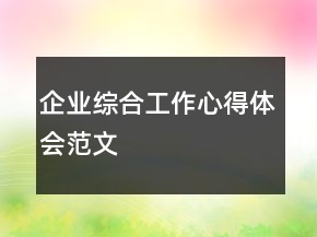 企业综合工作心得体会范文