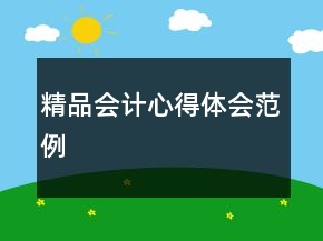 精品会计心得体会范例
