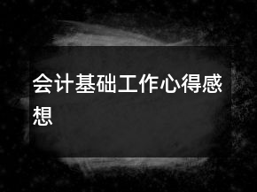 会计基础工作心得感想