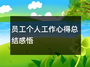 员工个人工作心得总结感悟
