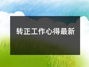 转正工作心得最新