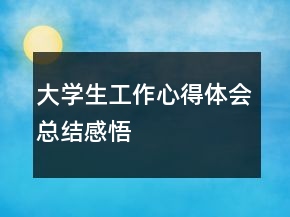 大学生工作心得体会总结感悟