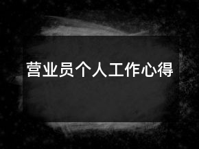 营业员个人工作心得