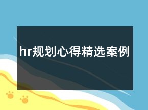 hr规划心得精选案例