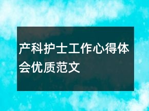 产科护士工作心得体会优质范文