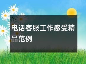 电话客服工作感受精品范例