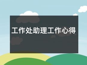 工作处助理工作心得