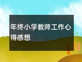 年终小学教师工作心得感想