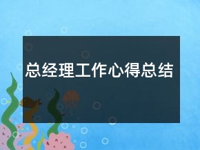 总经理工作心得总结