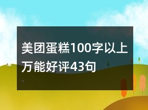 美团蛋糕100字以上万能好评43句