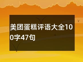 美团蛋糕评语大全100字47句