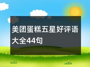 美团蛋糕五星好评语大全44句