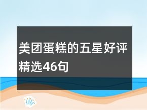 美团蛋糕的五星好评精选46句