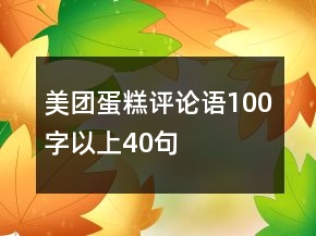 美团蛋糕评论语100字以上40句