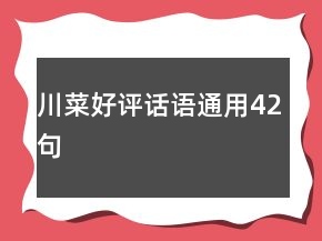 川菜好评话语通用42句